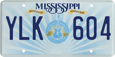 MS license plate YLK604