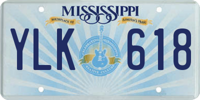 MS license plate YLK618