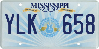 MS license plate YLK658
