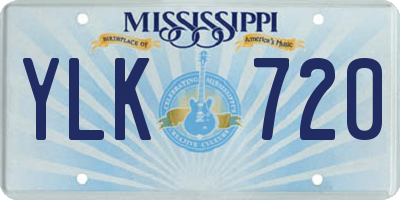 MS license plate YLK720