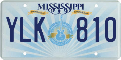 MS license plate YLK810