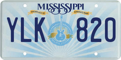 MS license plate YLK820