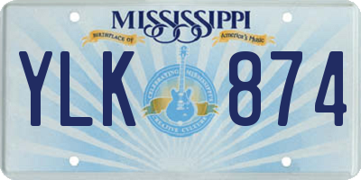 MS license plate YLK874