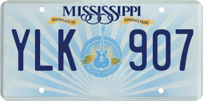 MS license plate YLK907