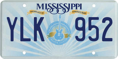 MS license plate YLK952