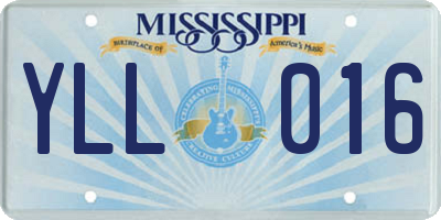 MS license plate YLL016