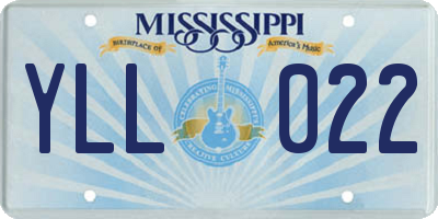 MS license plate YLL022