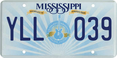 MS license plate YLL039