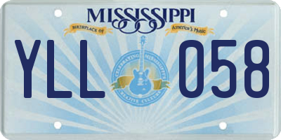 MS license plate YLL058