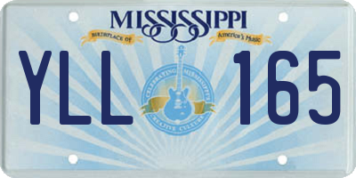 MS license plate YLL165