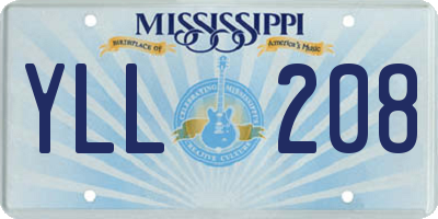 MS license plate YLL208