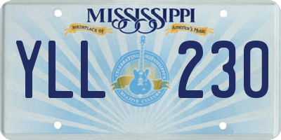 MS license plate YLL230