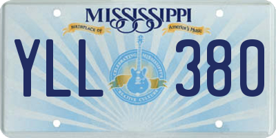 MS license plate YLL380