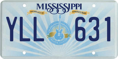 MS license plate YLL631