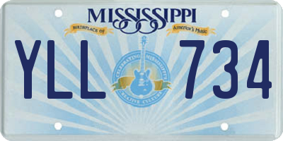 MS license plate YLL734