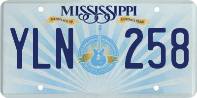 MS license plate YLN258