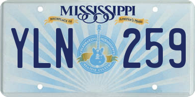 MS license plate YLN259