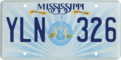 MS license plate YLN326