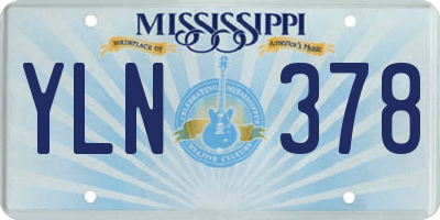 MS license plate YLN378