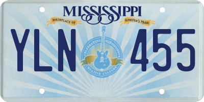MS license plate YLN455
