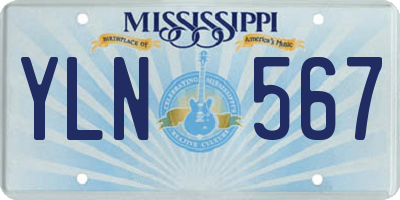 MS license plate YLN567