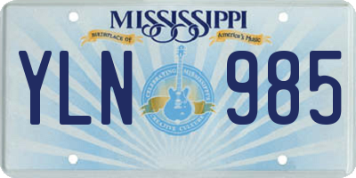 MS license plate YLN985