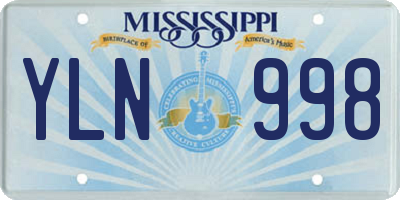MS license plate YLN998