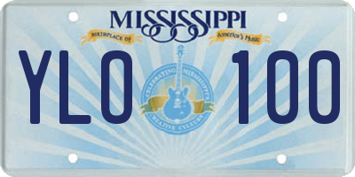 MS license plate YLO100