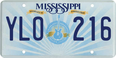 MS license plate YLO216