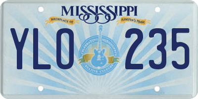 MS license plate YLO235