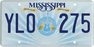 MS license plate YLO275