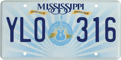MS license plate YLO316