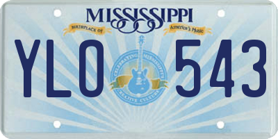 MS license plate YLO543