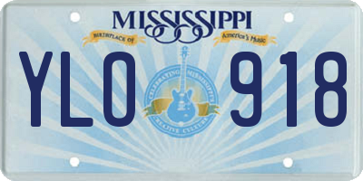 MS license plate YLO918