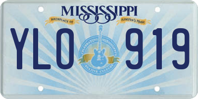 MS license plate YLO919