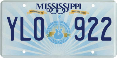 MS license plate YLO922
