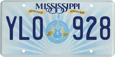 MS license plate YLO928