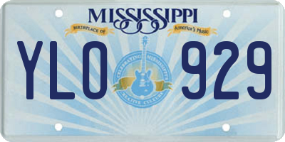 MS license plate YLO929