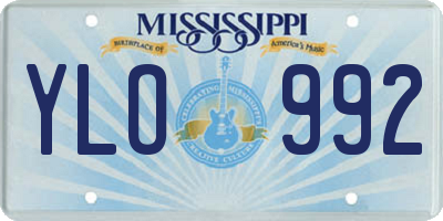 MS license plate YLO992
