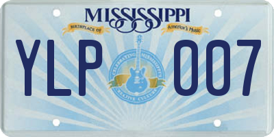 MS license plate YLP007