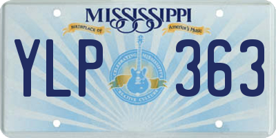 MS license plate YLP363