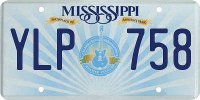 MS license plate YLP758