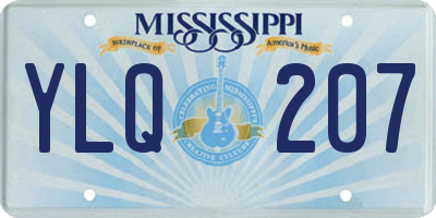 MS license plate YLQ207