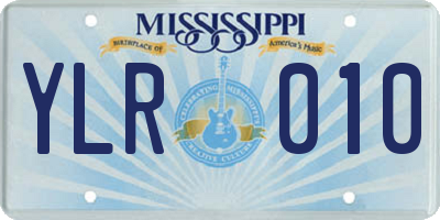 MS license plate YLR010