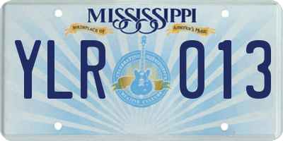 MS license plate YLR013