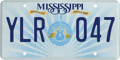 MS license plate YLR047