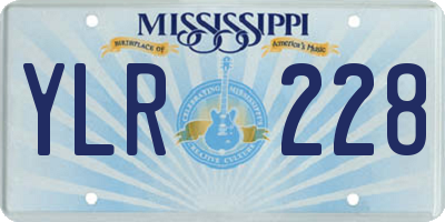 MS license plate YLR228