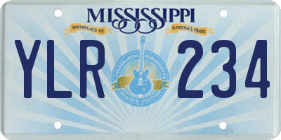 MS license plate YLR234