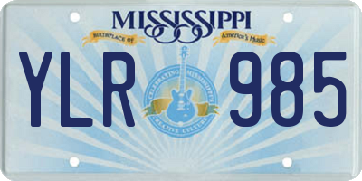 MS license plate YLR985