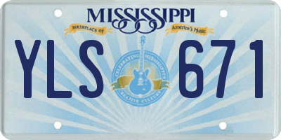 MS license plate YLS671